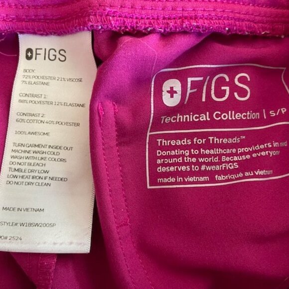 FIGS Scrubs Limited-Edition Zamora Jogger in Raspberry Sorbet S/P Retail $48 - Picture 6 of 6